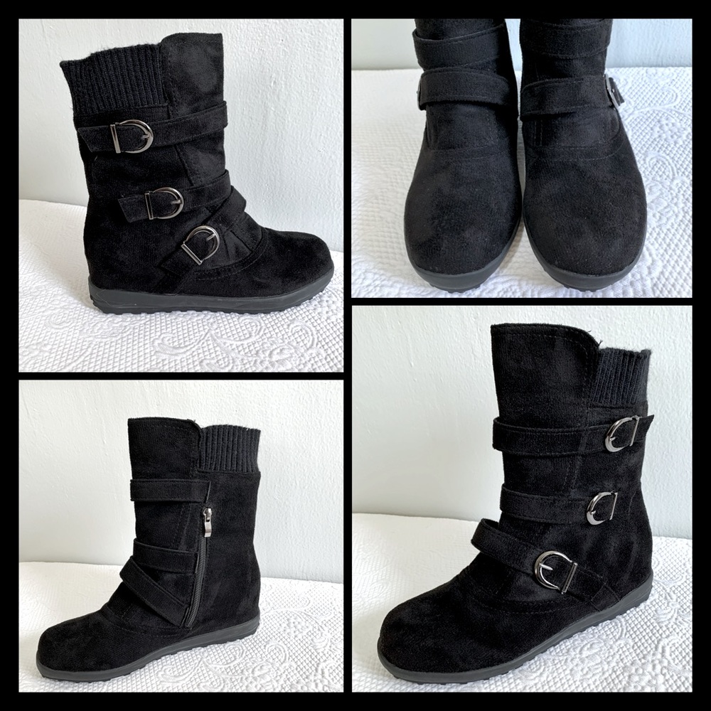 NWOB Black Suede Like Calf Boots